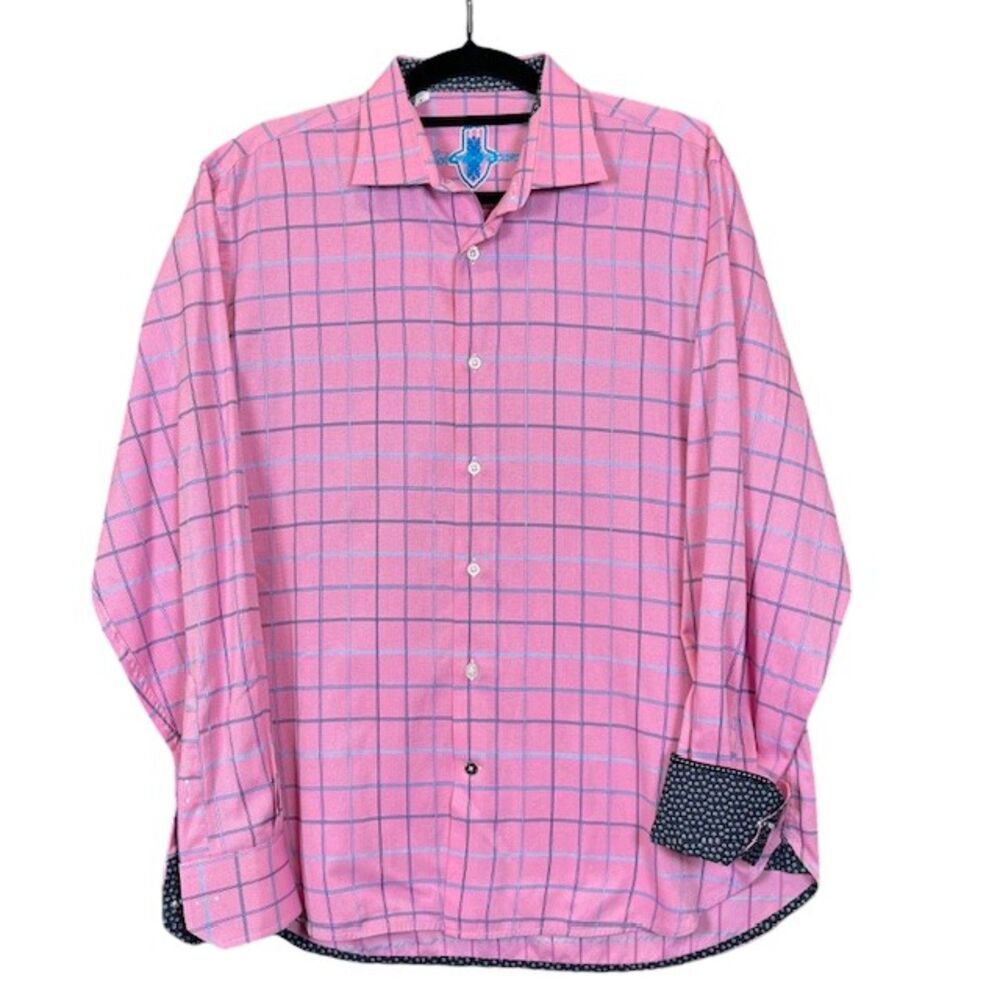 Pink Checkered Men's Casual Button Down Shirt